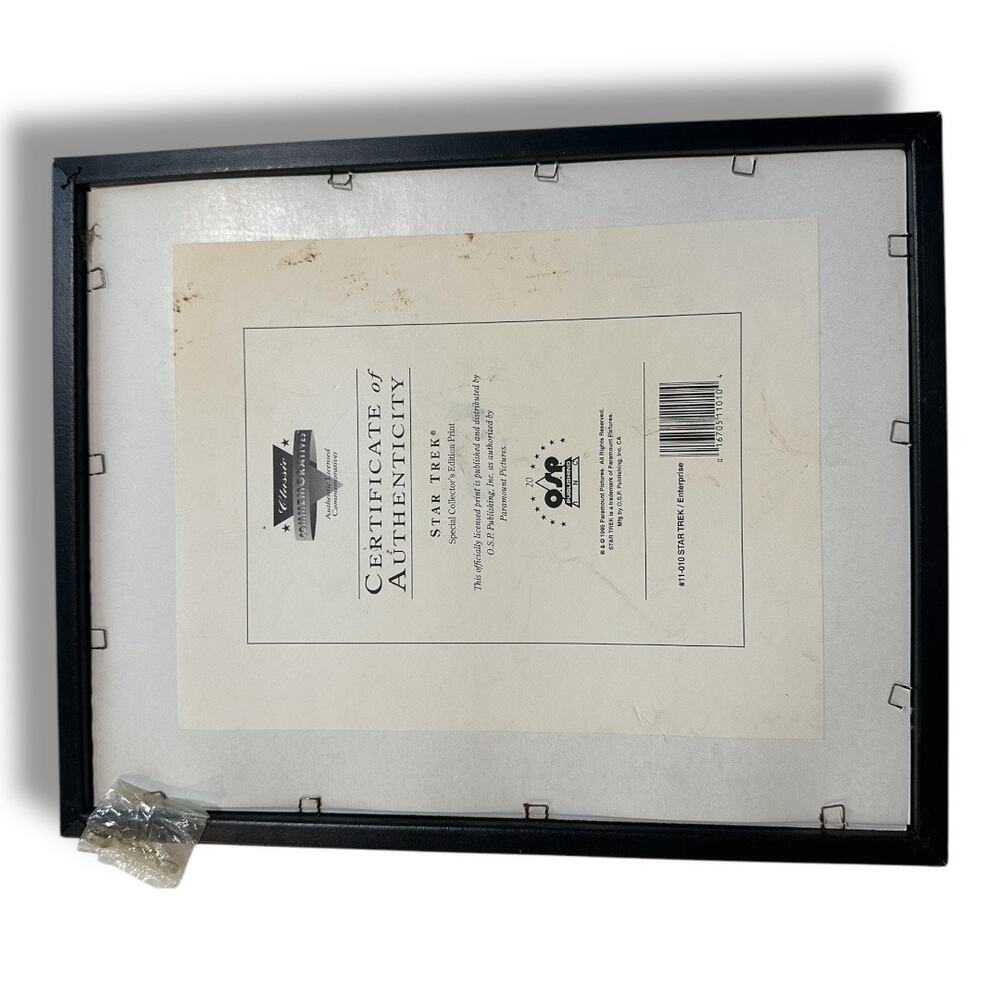 1995 Framed Star Trek Special Collectors Edition Print with COA on back